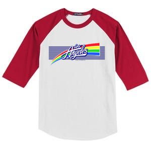 Los Angeles California Rainbow Logo Kids Colorblock Raglan Jersey