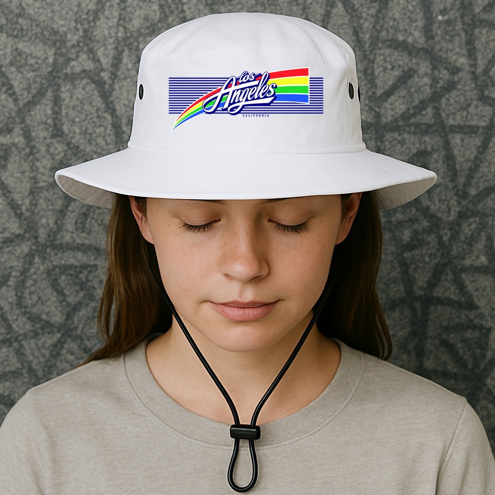 Los Angeles California Rainbow Logo Bucket Hat