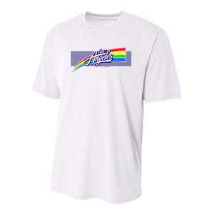 Los Angeles California Rainbow Logo Youth Performance Sprint T-Shirt