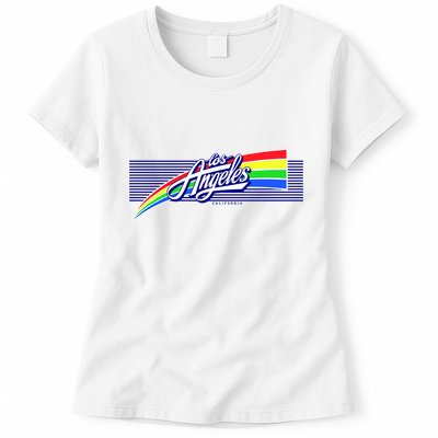 Los Angeles California Rainbow Logo Womens T-Shirt