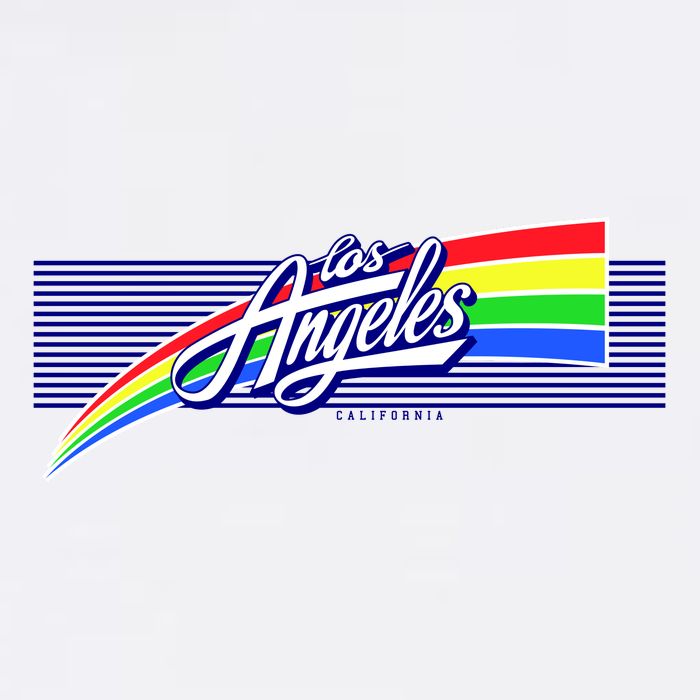 Los Angeles California Rainbow Logo Wool Snapback Cap