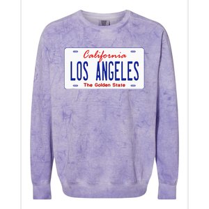 Los Angeles California License Plate Colorblast Crewneck Sweatshirt