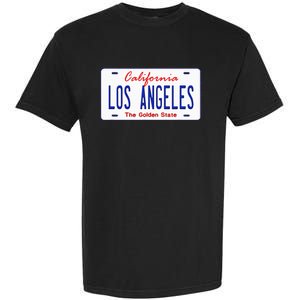 Los Angeles California License Plate Garment-Dyed Heavyweight T-Shirt