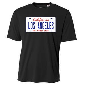 Los Angeles California License Plate Cooling Performance Crew T-Shirt