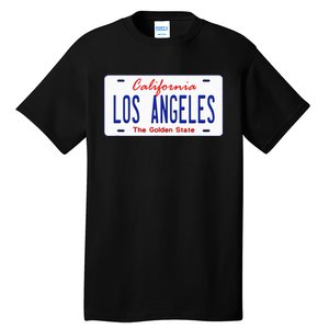 Los Angeles California License Plate Tall T-Shirt