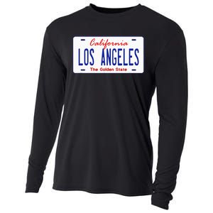 Los Angeles California License Plate Cooling Performance Long Sleeve Crew