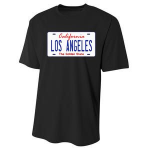 Los Angeles California License Plate Performance Sprint T-Shirt