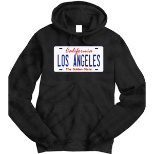 Los Angeles California License Plate Tie Dye Hoodie