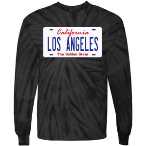 Los Angeles California License Plate Tie-Dye Long Sleeve Shirt