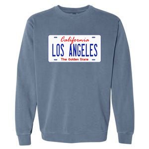 Los Angeles California License Plate Garment-Dyed Sweatshirt