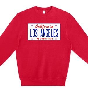 Los Angeles California License Plate Premium Crewneck Sweatshirt