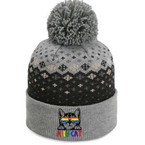 LGBT Ally Cat Be Kind Gay Rainbow Funny LGBTQ Gift Idea The Baniff Cuffed Pom Beanie