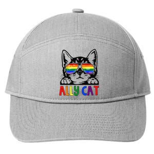 LGBT Ally Cat Be Kind Gay Rainbow Funny LGBTQ Gift Idea 7-Panel Snapback Hat