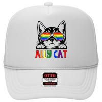 LGBT Ally Cat Be Kind Gay Rainbow Funny LGBTQ Gift Idea High Crown Mesh Back Trucker Hat