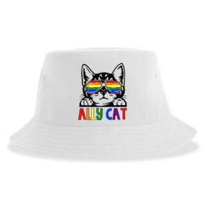 LGBT Ally Cat Be Kind Gay Rainbow Funny LGBTQ Gift Idea Sustainable Bucket Hat