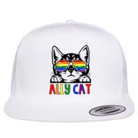 LGBT Ally Cat Be Kind Gay Rainbow Funny LGBTQ Gift Idea Flat Bill Trucker Hat