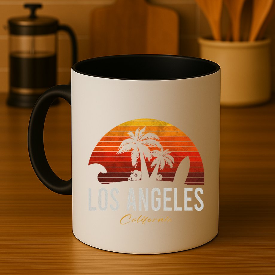 Los Angeles California Retro Surfer Vintage Beach Mug
