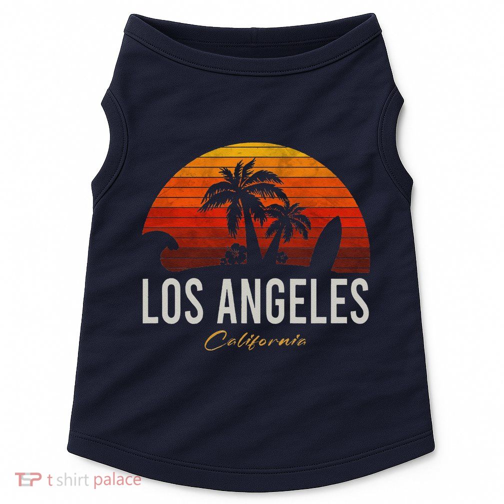 Los Angeles California Retro Surfer Vintage Beach Doggie Tank