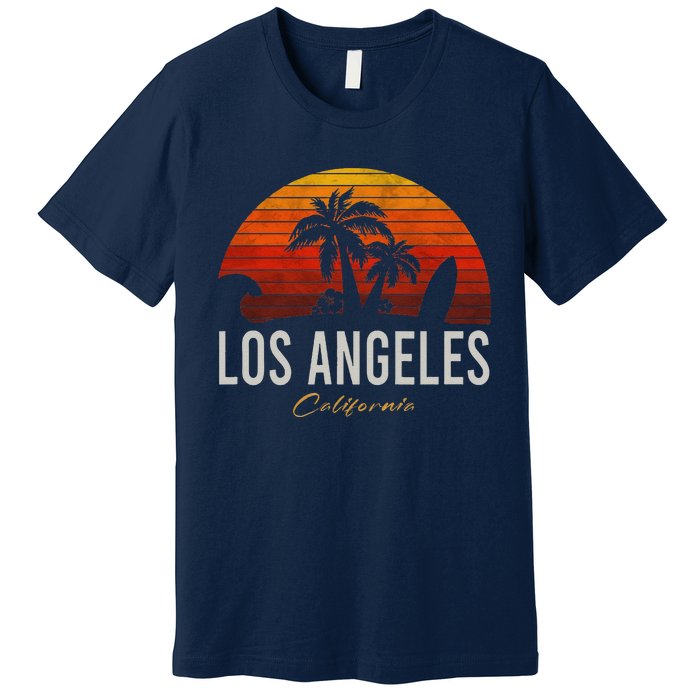 Los Angeles California Retro Surfer Vintage Beach Premium T-Shirt