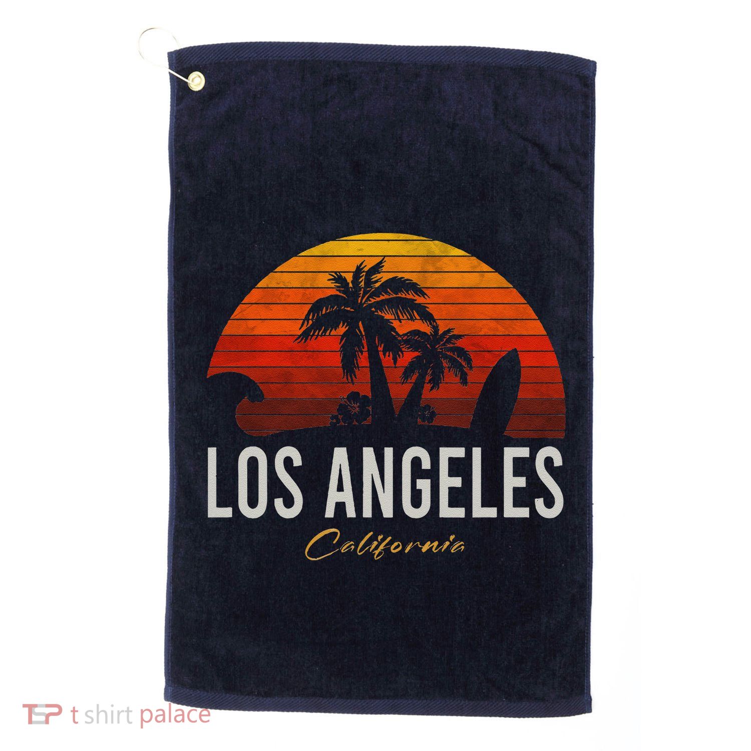 Los Angeles California Retro Surfer Vintage Beach Golf Towel