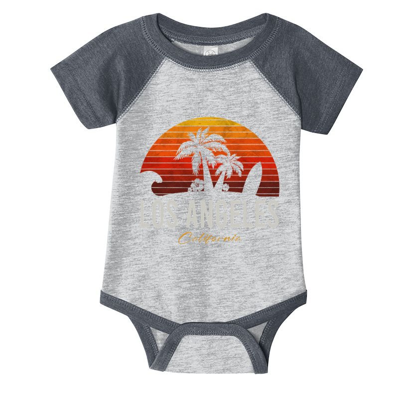 Los Angeles California Retro Surfer Vintage Beach Infant Baby Jersey Bodysuit
