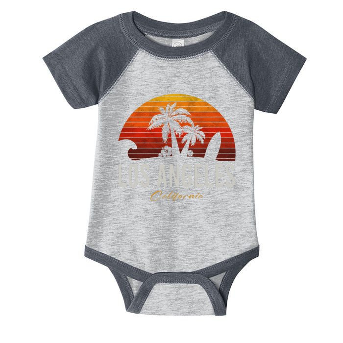 Los Angeles California Retro Surfer Vintage Beach Infant Baby Jersey Bodysuit