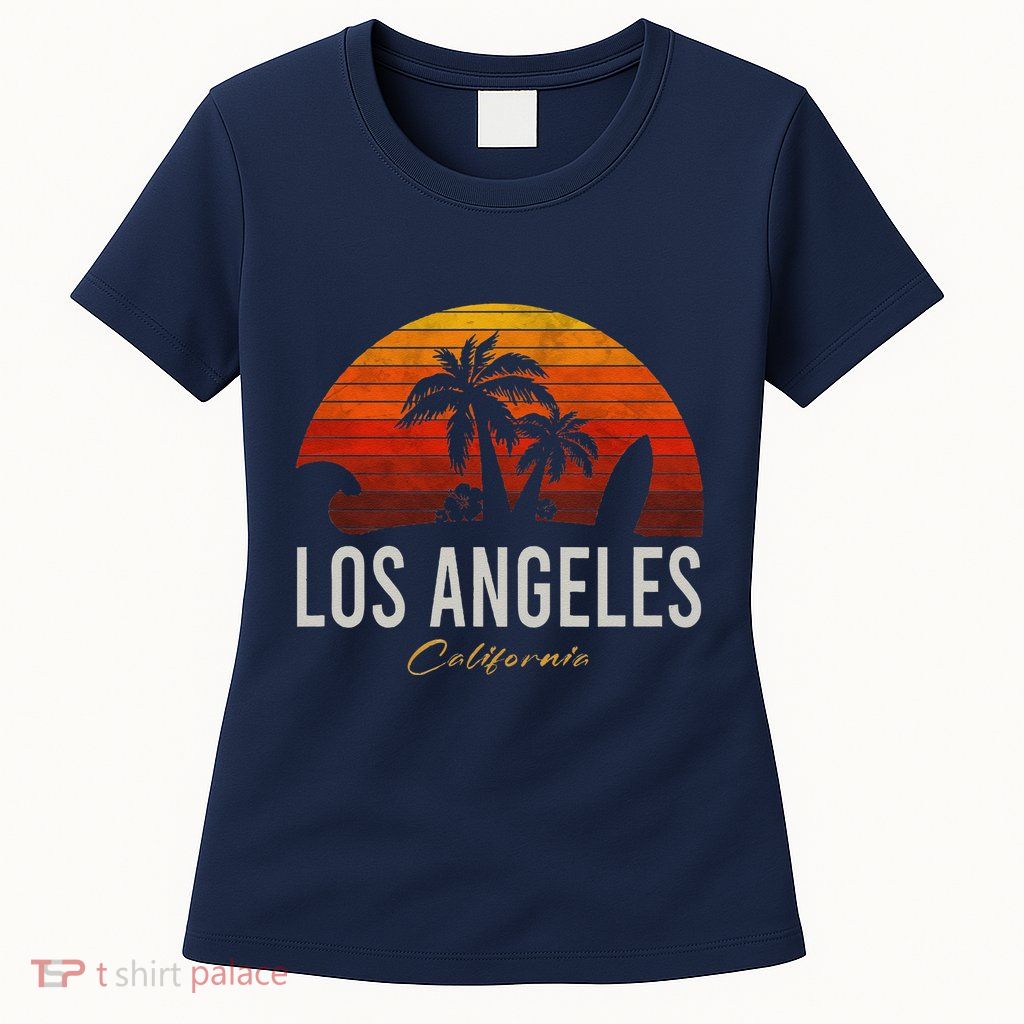 Los Angeles California Retro Surfer Vintage Beach Womens T-Shirt