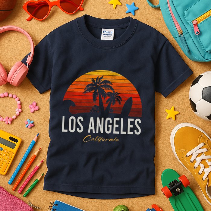 Los Angeles California Retro Surfer Vintage Beach Kids T-Shirt
