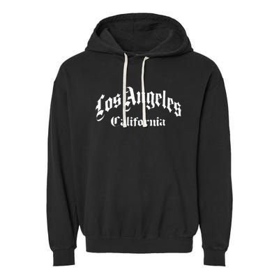 Los Angeles California Old School Garment-Dyed Fleece Hoodie