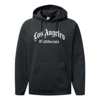 Los Angeles California Old School Performance Fleece Hoodie