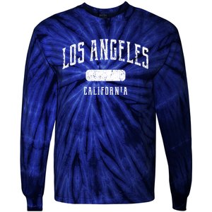 Los Angeles California Distressed Sports Design Tie-Dye Long Sleeve Shirt