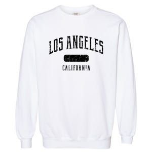 Los Angeles California Distressed Sports Design Garment-Dyed Sweatshirt