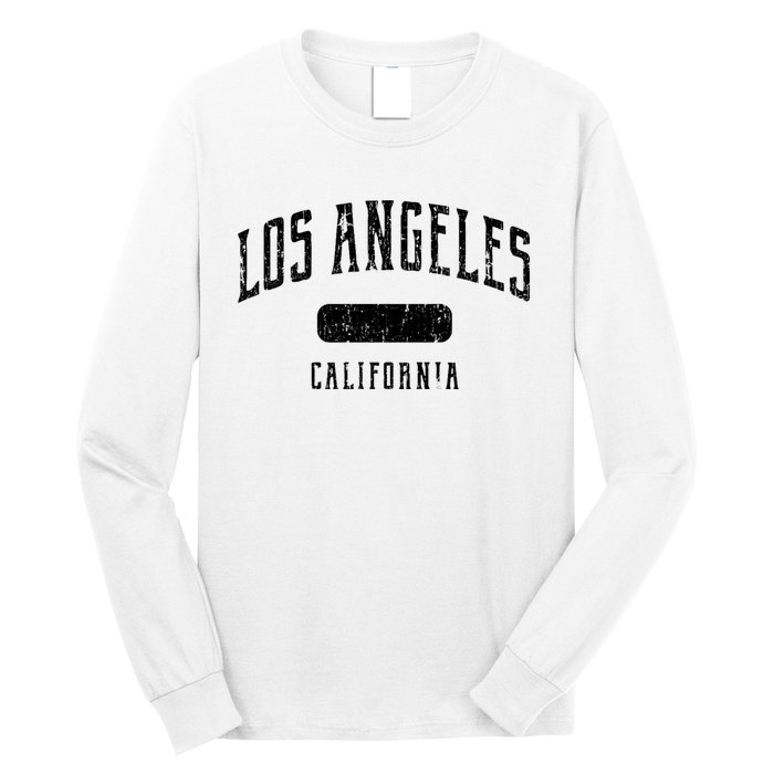 Los Angeles California Distressed Sports Design Long Sleeve Shirt