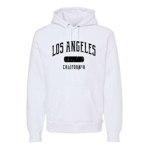 Los Angeles California Distressed Sports Design Premium Hoodie