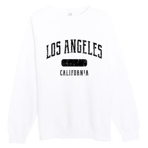 Los Angeles California Distressed Sports Design Premium Crewneck Sweatshirt