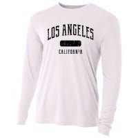 Los Angeles California Distressed Sports Design Cooling Performance Long Sleeve Crew