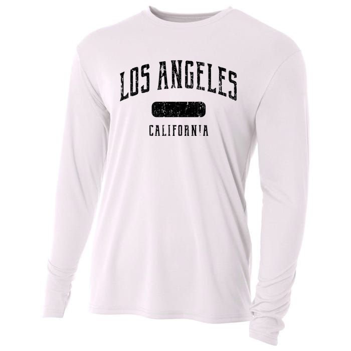 Los Angeles California Distressed Sports Design Cooling Performance Long Sleeve Crew