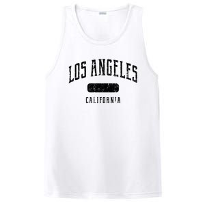 Los Angeles California Distressed Sports Design PosiCharge Competitor Tank