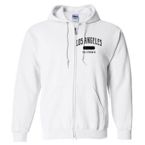 Los Angeles California Distressed Sports Design Full Zip Hoodie