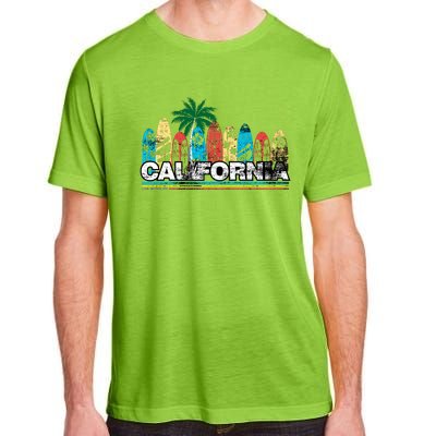 Los Angeles California Surfboard Theme Adult ChromaSoft Performance T-Shirt