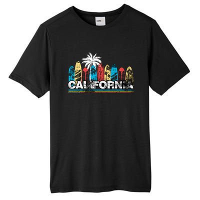 Los Angeles California Surfboard Theme Tall Fusion ChromaSoft Performance T-Shirt