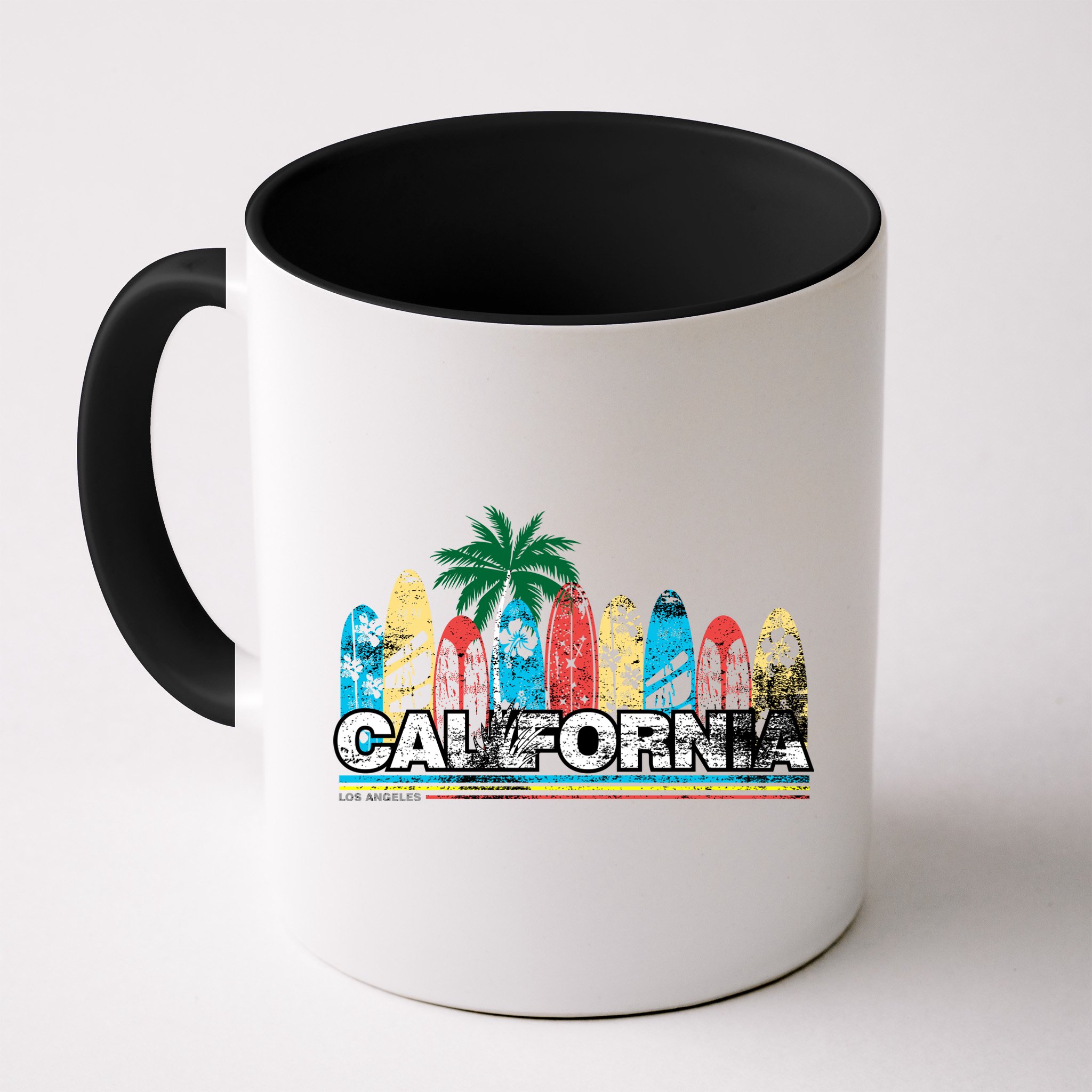 Los Angeles California Surfboard Theme Mug
