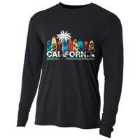 Los Angeles California Surfboard Theme Cooling Performance Long Sleeve Crew