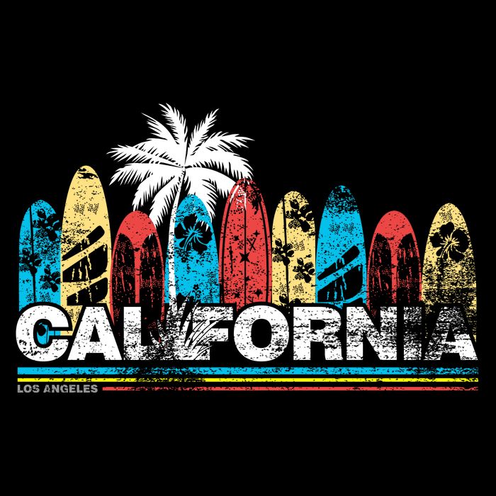 Los Angeles California Surfboard Theme Cooling Performance Long Sleeve Crew