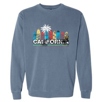 Los Angeles California Surfboard Theme Garment-Dyed Sweatshirt