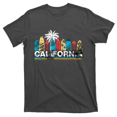 Los Angeles California Surfboard Theme T-Shirt