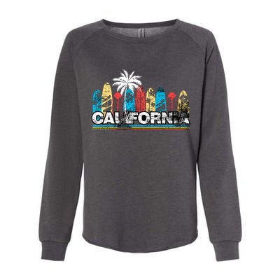 Los Angeles California Surfboard Theme Womens California Wash Sweatshirt