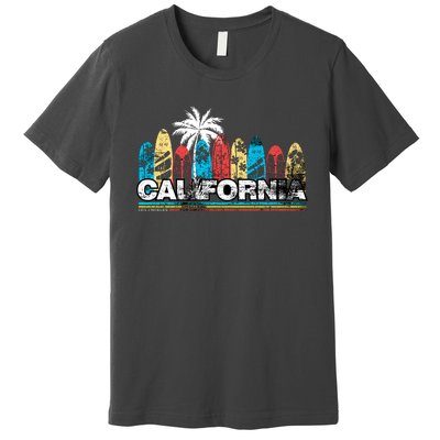 Los Angeles California Surfboard Theme Premium T-Shirt