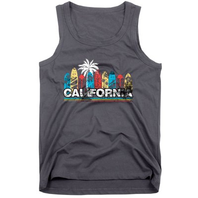 Los Angeles California Surfboard Theme Tank Top