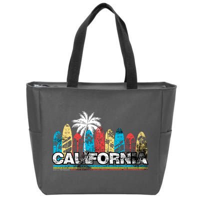 Los Angeles California Surfboard Theme Zip Tote Bag